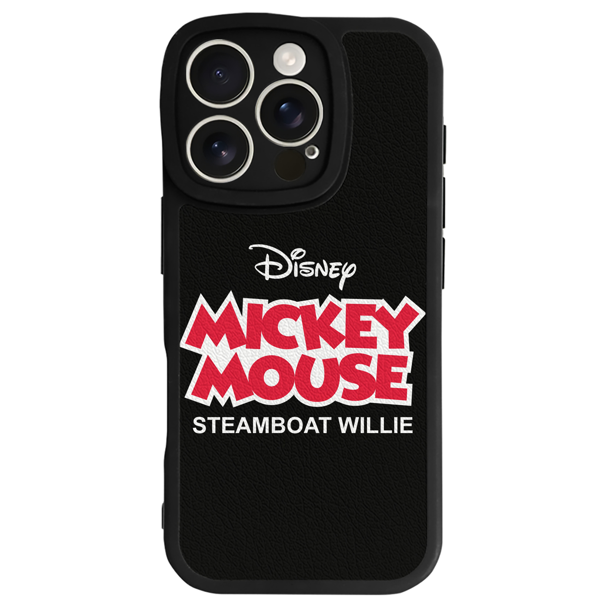 （画像用） ミッキーマウス Mickey Mouse 【iPhone 16シリーズ対応】シリコンスマホケース（レザー調） 材質：シリコン